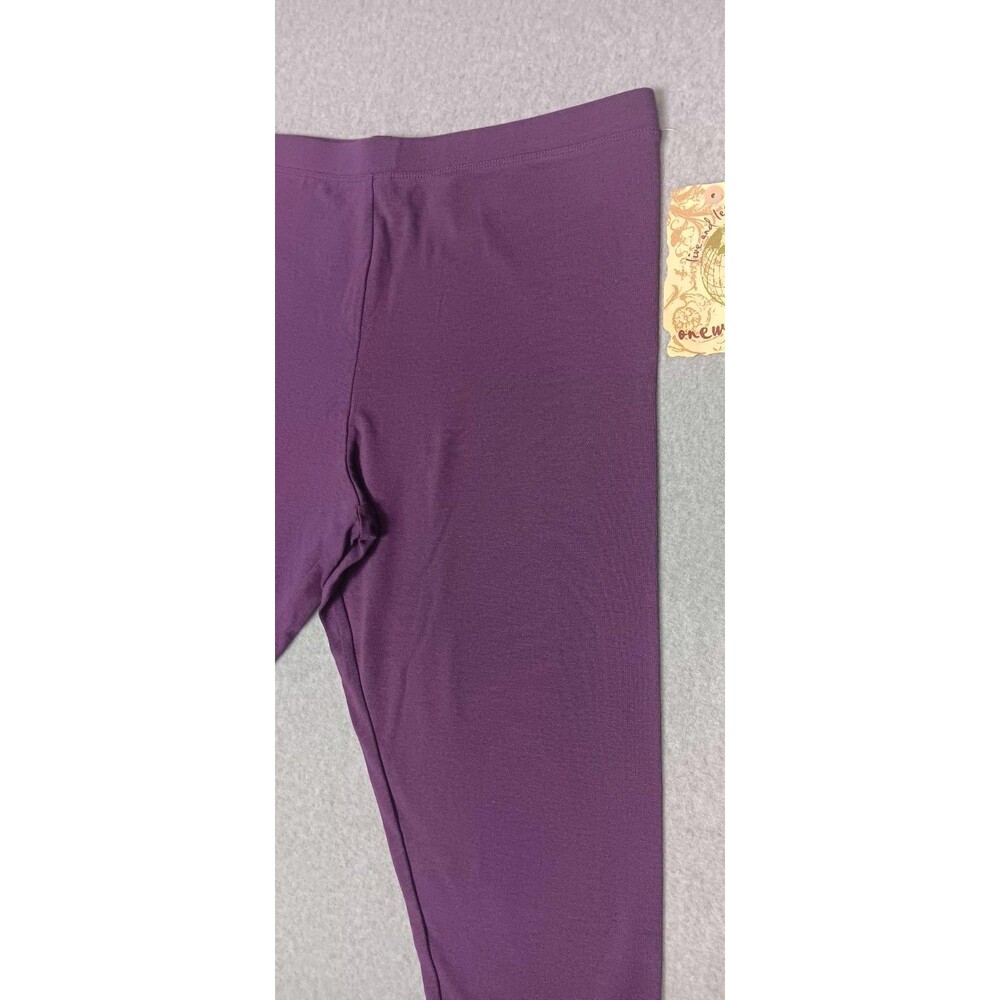 NWT! One World Capris Leggings L Eggplant Purple Activewear Atheisure Cropped - Picture 6 of 13